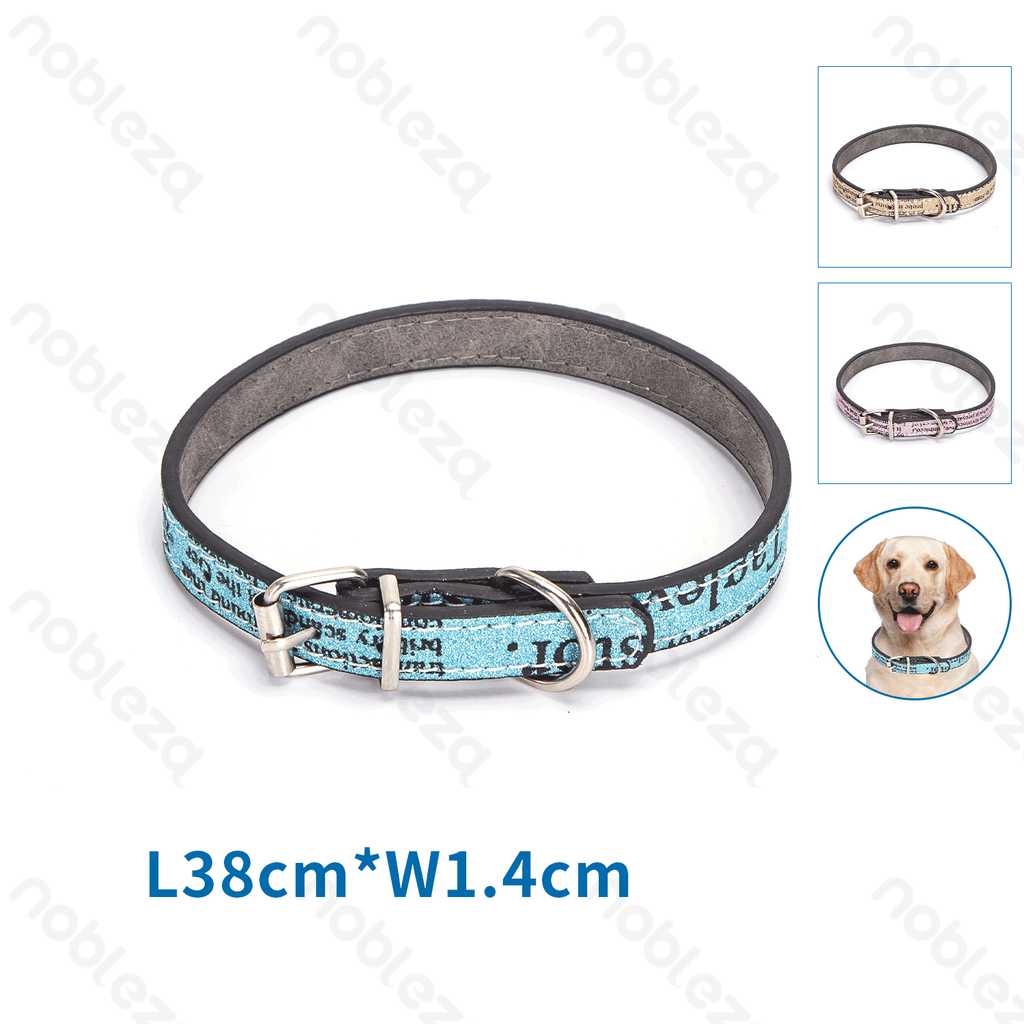 Aigostar PU lederen hondenhalsband met letterprint