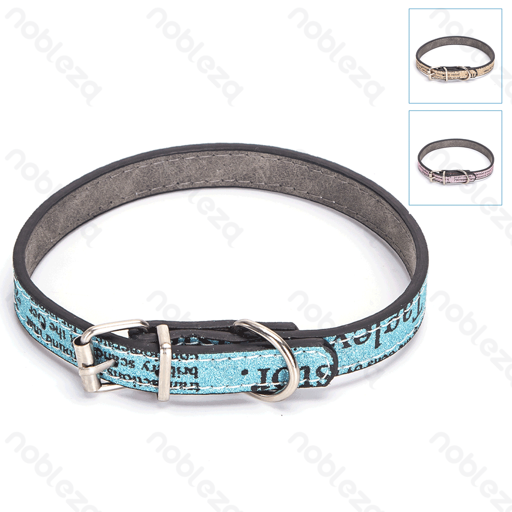 Aigostar PU lederen hondenhalsband met letterprint