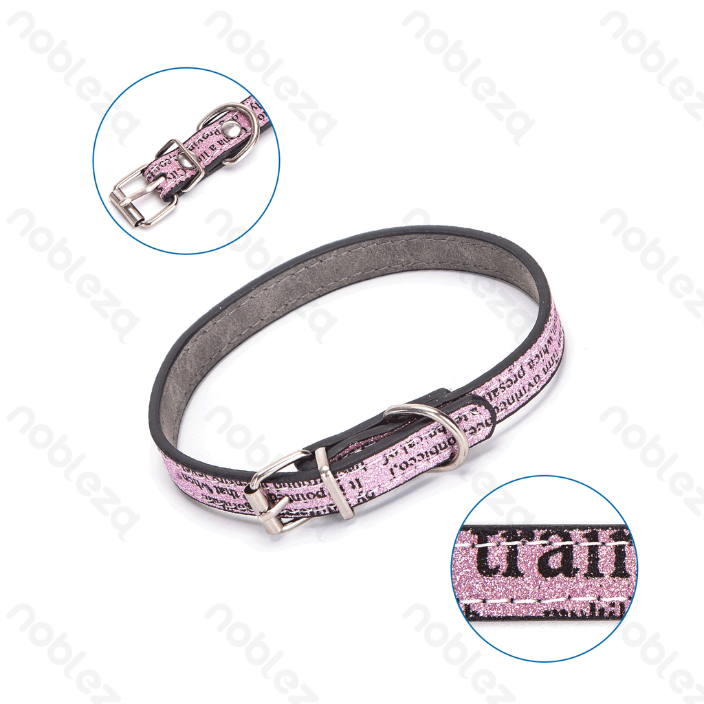 Aigostar PU lederen hondenhalsband met letterprint