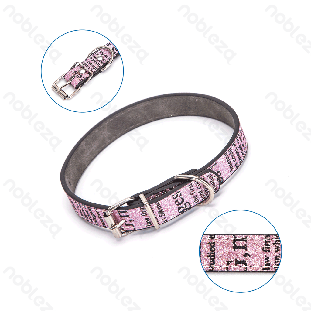 Aigostar PU lederen hondenhalsband met letterprint