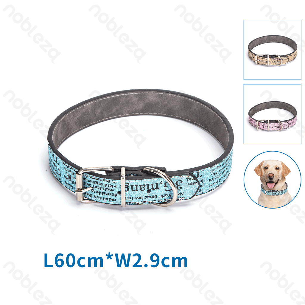 Aigostar PU lederen hondenhalsband met letterprint