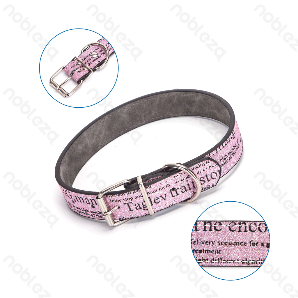 Aigostar PU lederen hondenhalsband met letterprint