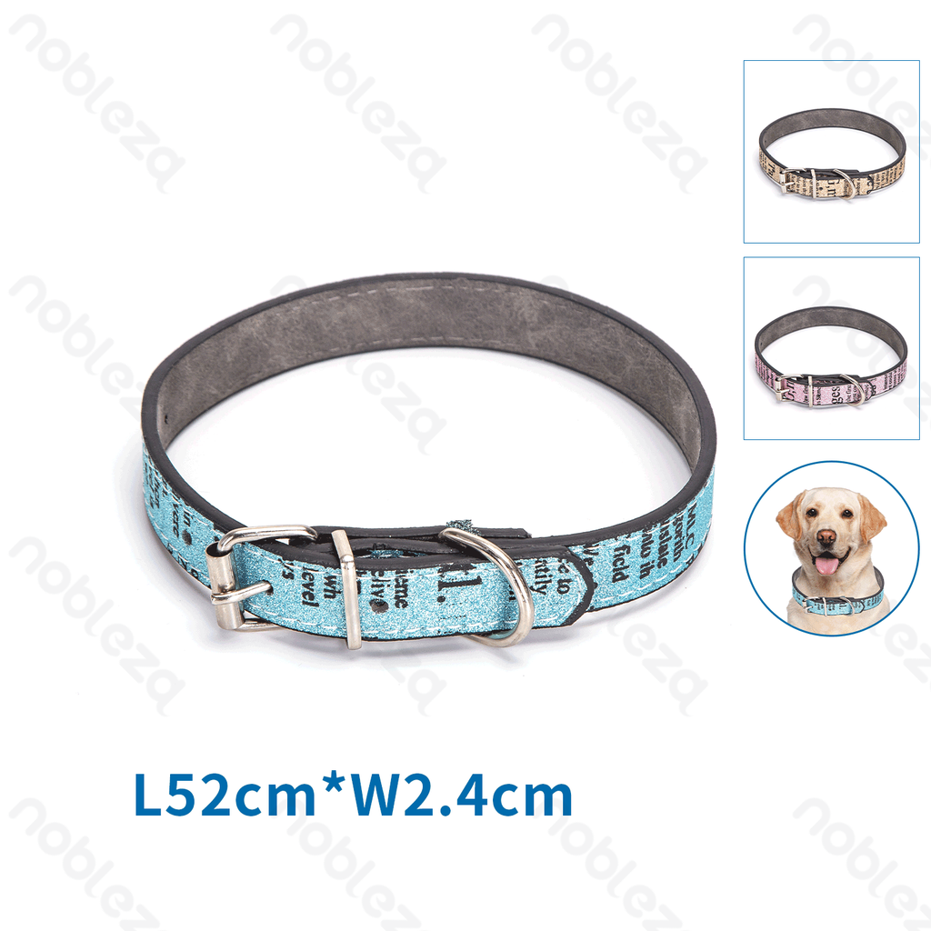 Aigostar PU lederen hondenhalsband met letterprint