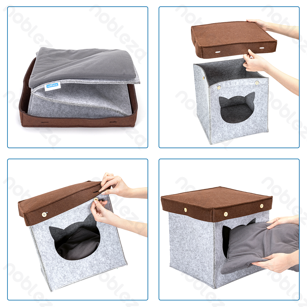 Aigostar Vierkant half afgesloten kattenhuis