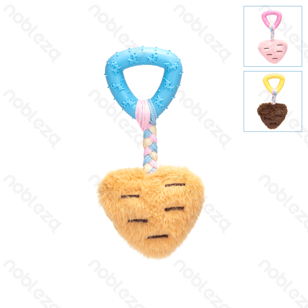 Aigostar Pluche Hondentouwspeelgoed met Geluid - Aardbei