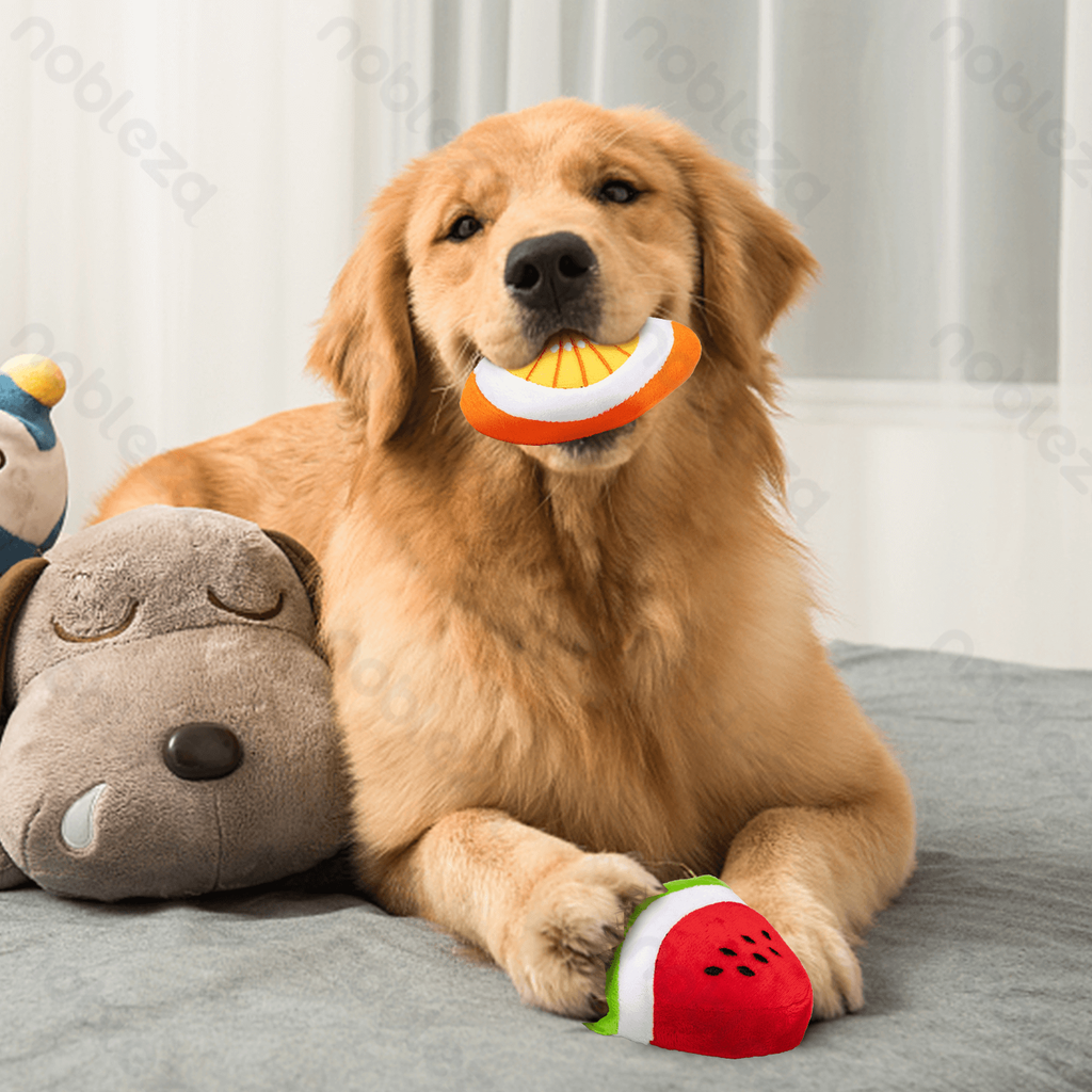 Aigostar Pluche Hondenspeelgoed met Geluid - Fruit