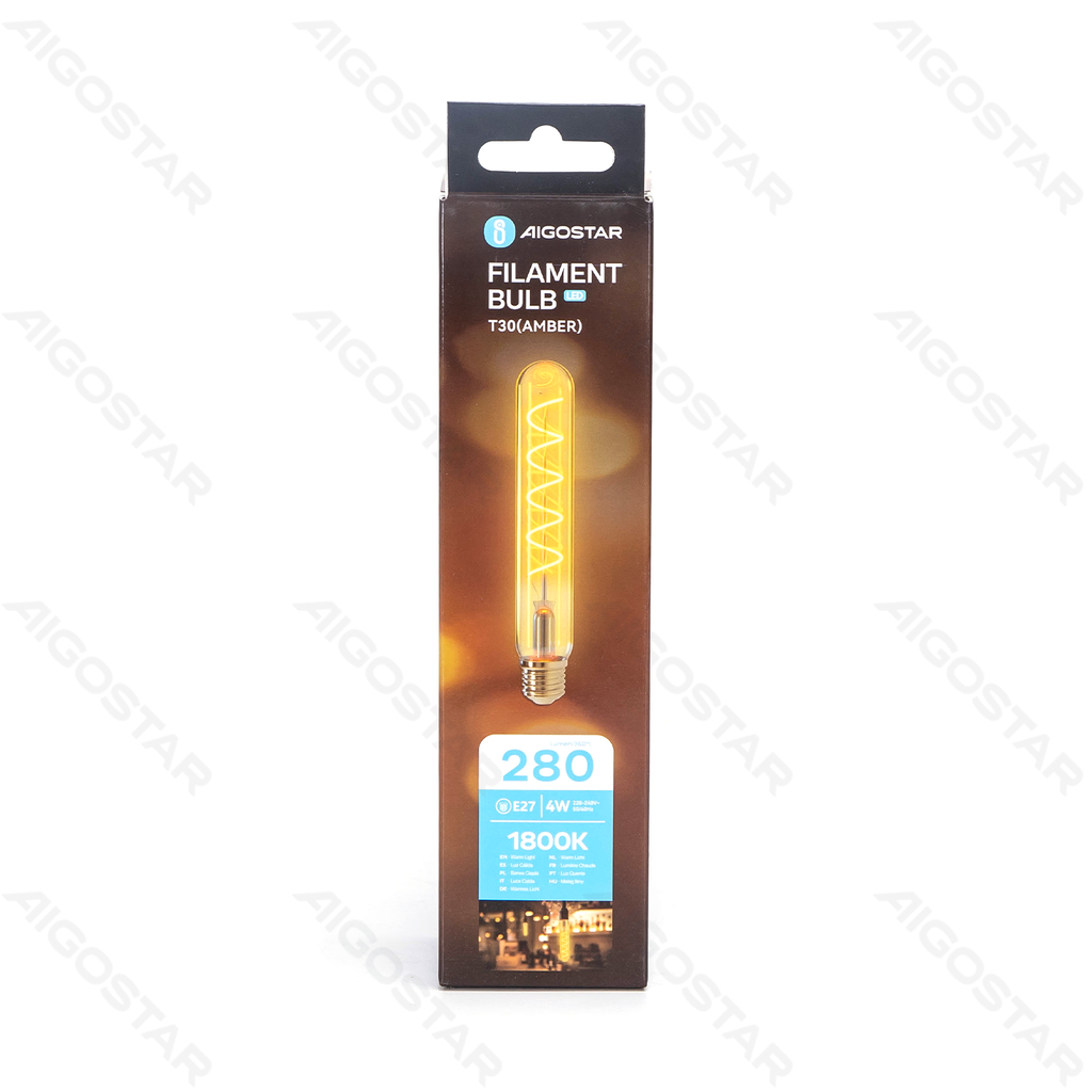 Aigostar LED Gloeilamp (Amber) T30 E27 4W