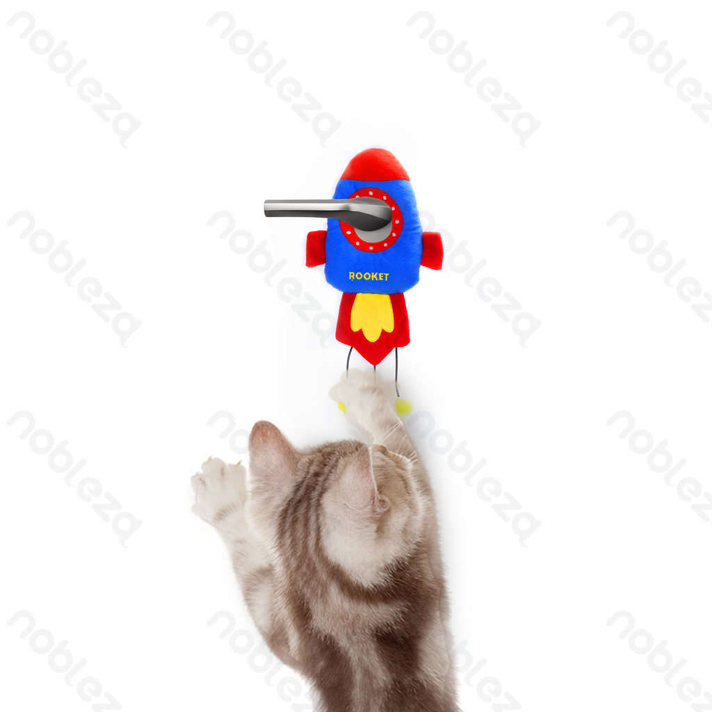 Aigostar Gekreukt kattenkruid pluche raket speelgoed