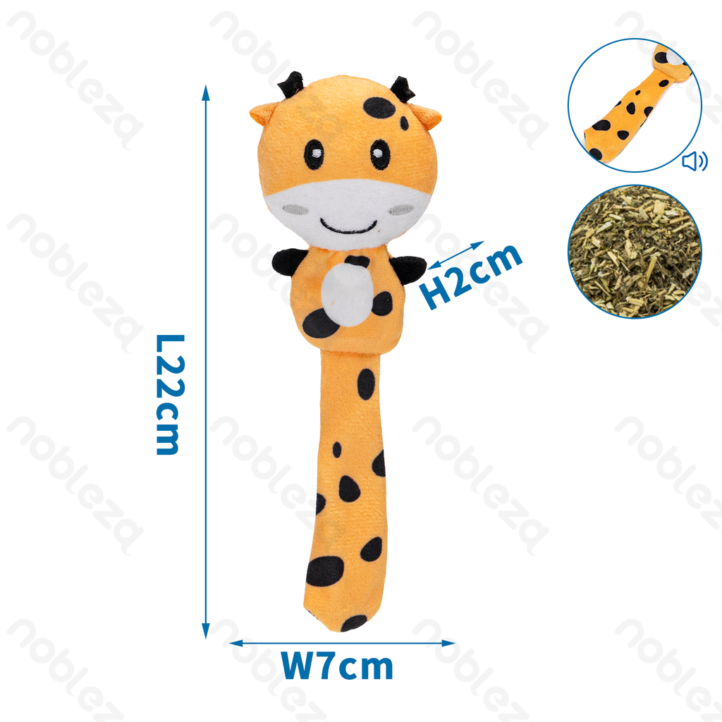 Aigostar Gekreukt kattenkruid pluche giraffe speelgoed