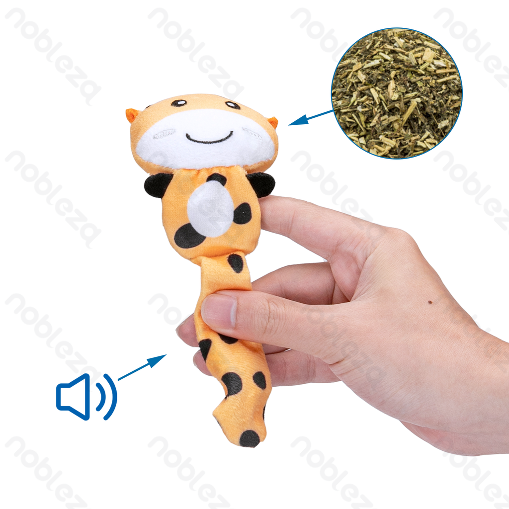 Aigostar Gekreukt kattenkruid pluche giraffe speelgoed
