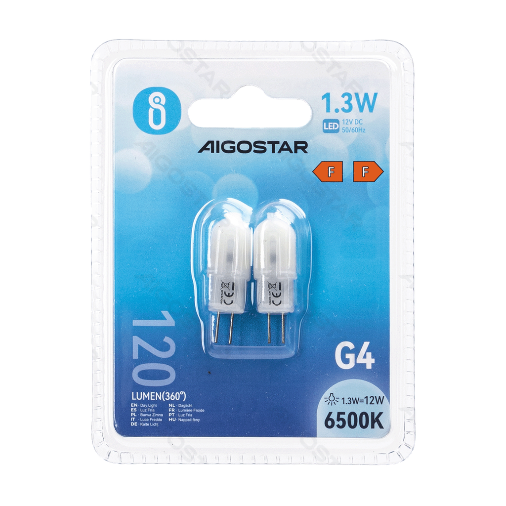 Aigostar LED Lampkralen (Melkwit) G4 1.3W 2st