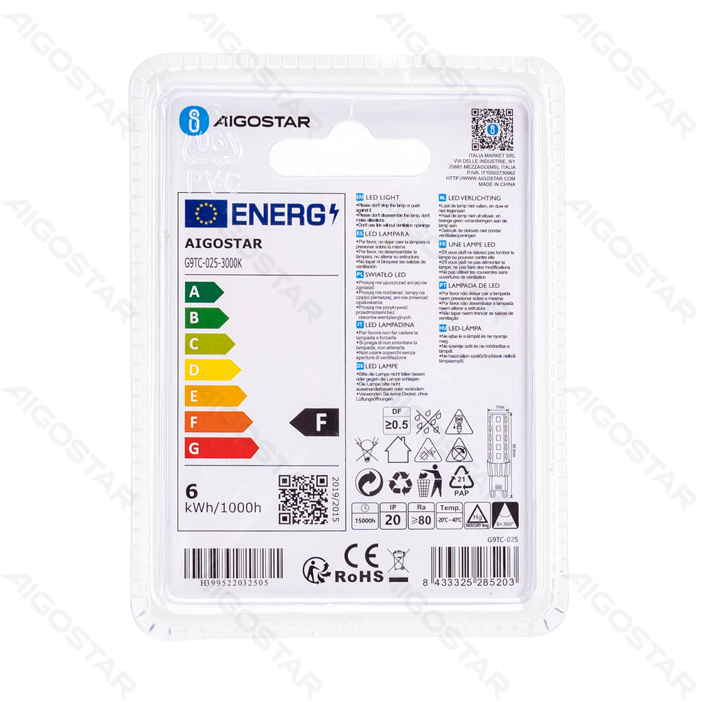 Aigostar LED Lampkralen G9 5.5W