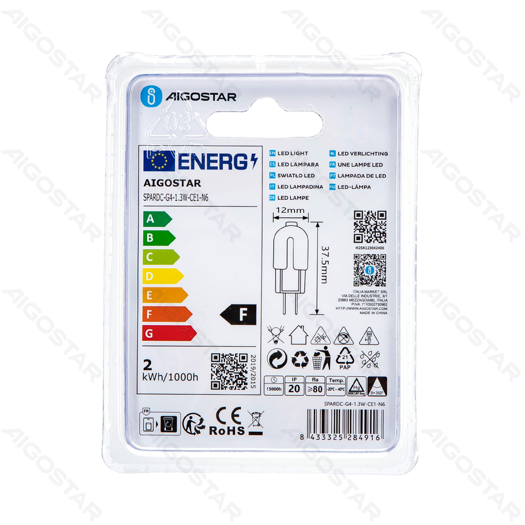 Aigostar LED Lampkralen (Melkwit) G4 1.3W