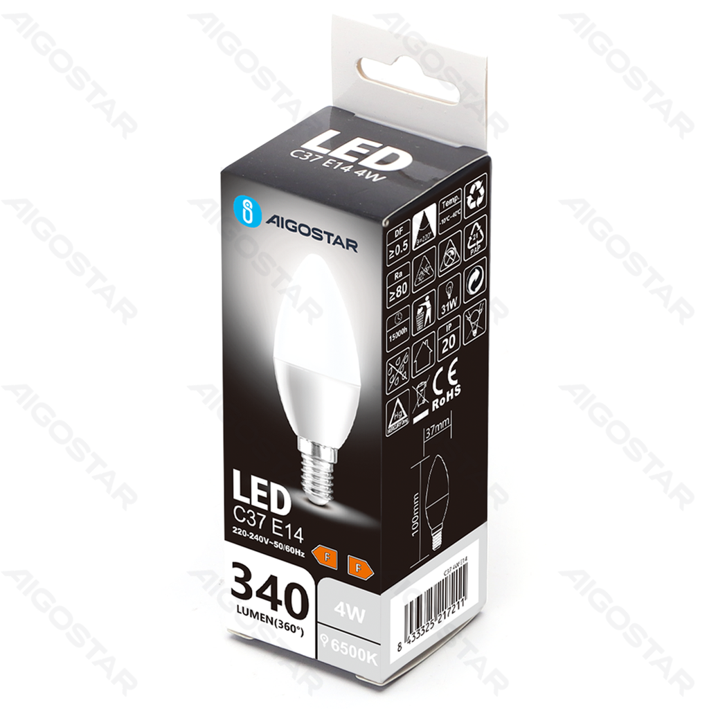 Aigostar LED C37 E14 4W 6500K