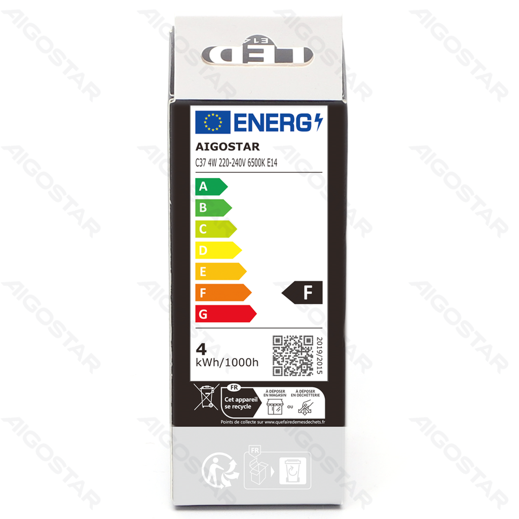 Aigostar LED C37 E14 4W 6500K