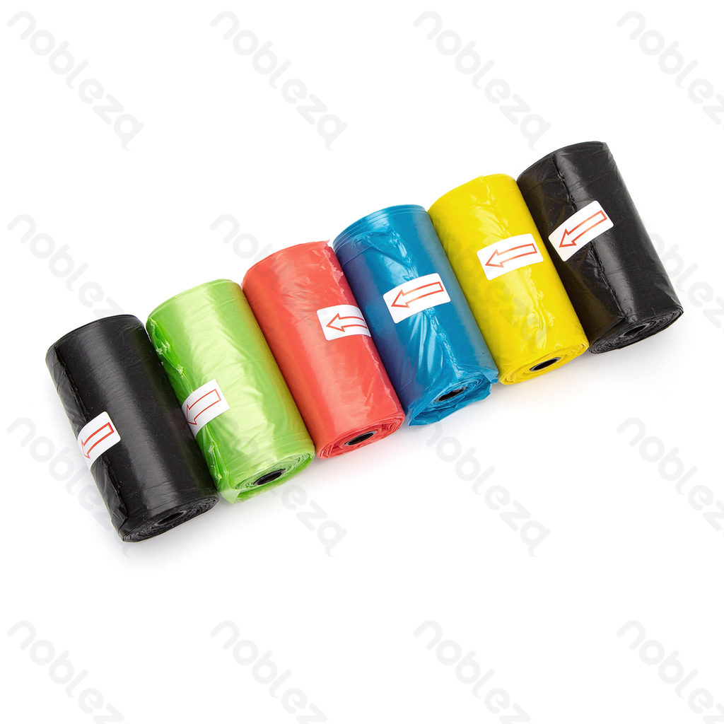 Aigostar Biodegradable trash bag L32*W23cm 1.5 mil Blue&Pink&Yellow&Green&Black 6pcs