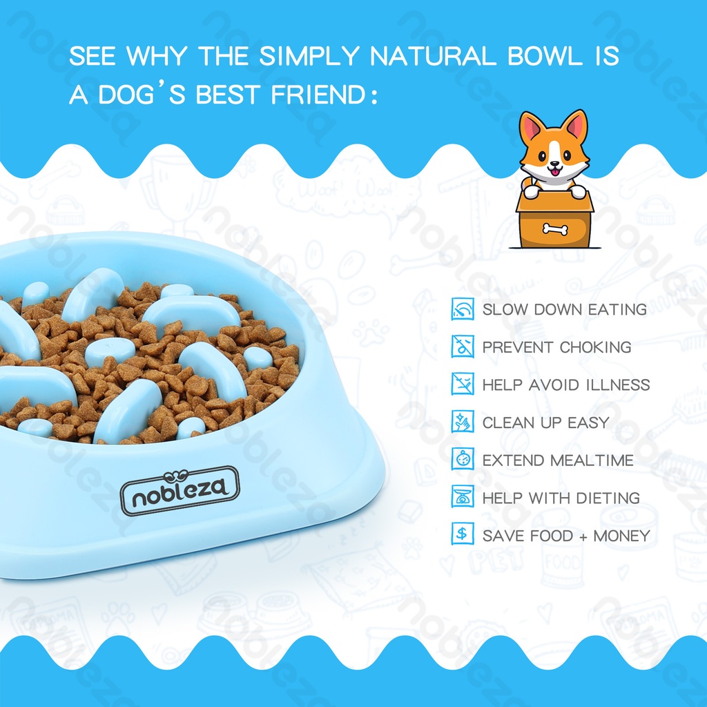 Aigostar Blauwe anti-schrokbak voor huisdieren