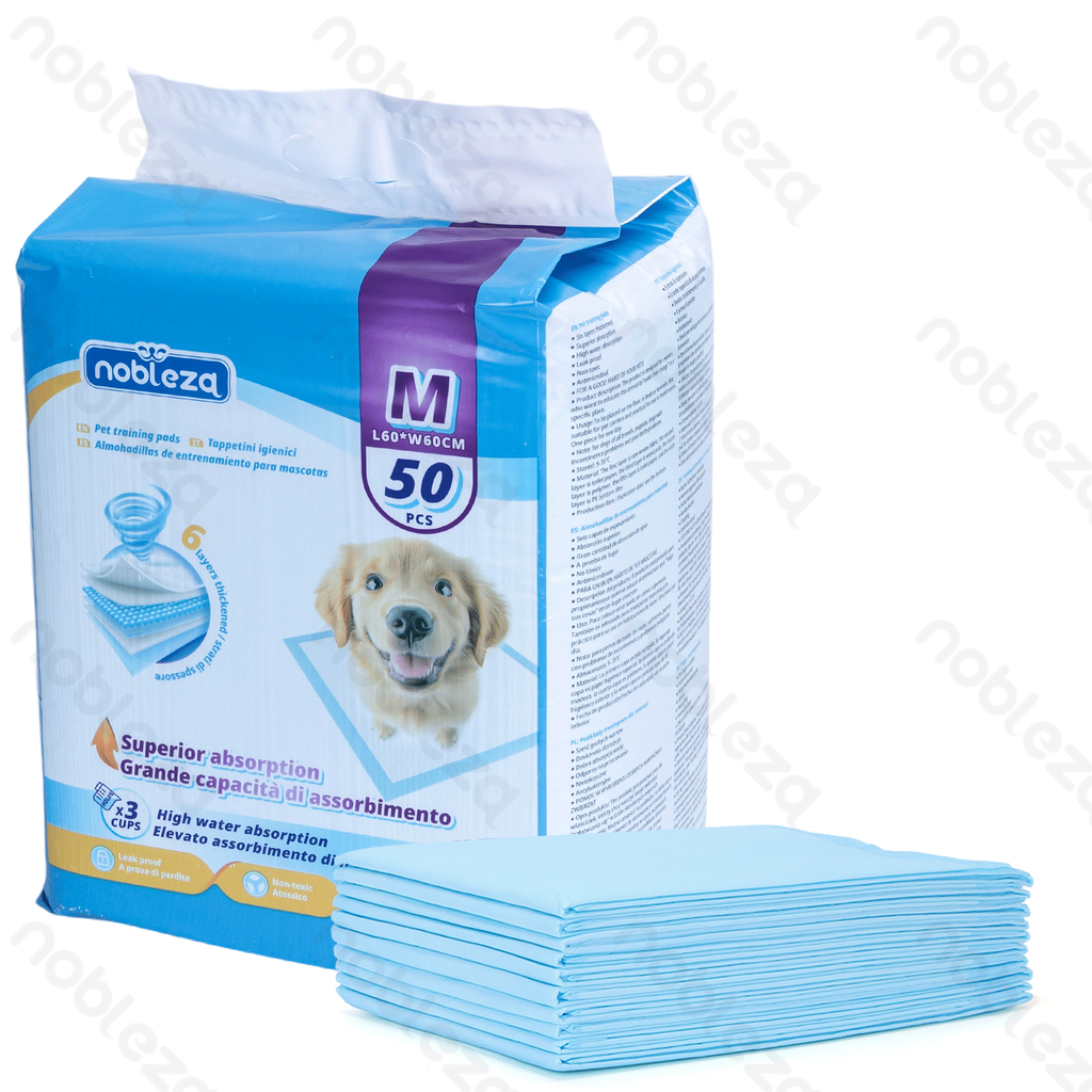 Aigostar Pet pad M L60*W60cm White&Blue 50pcs