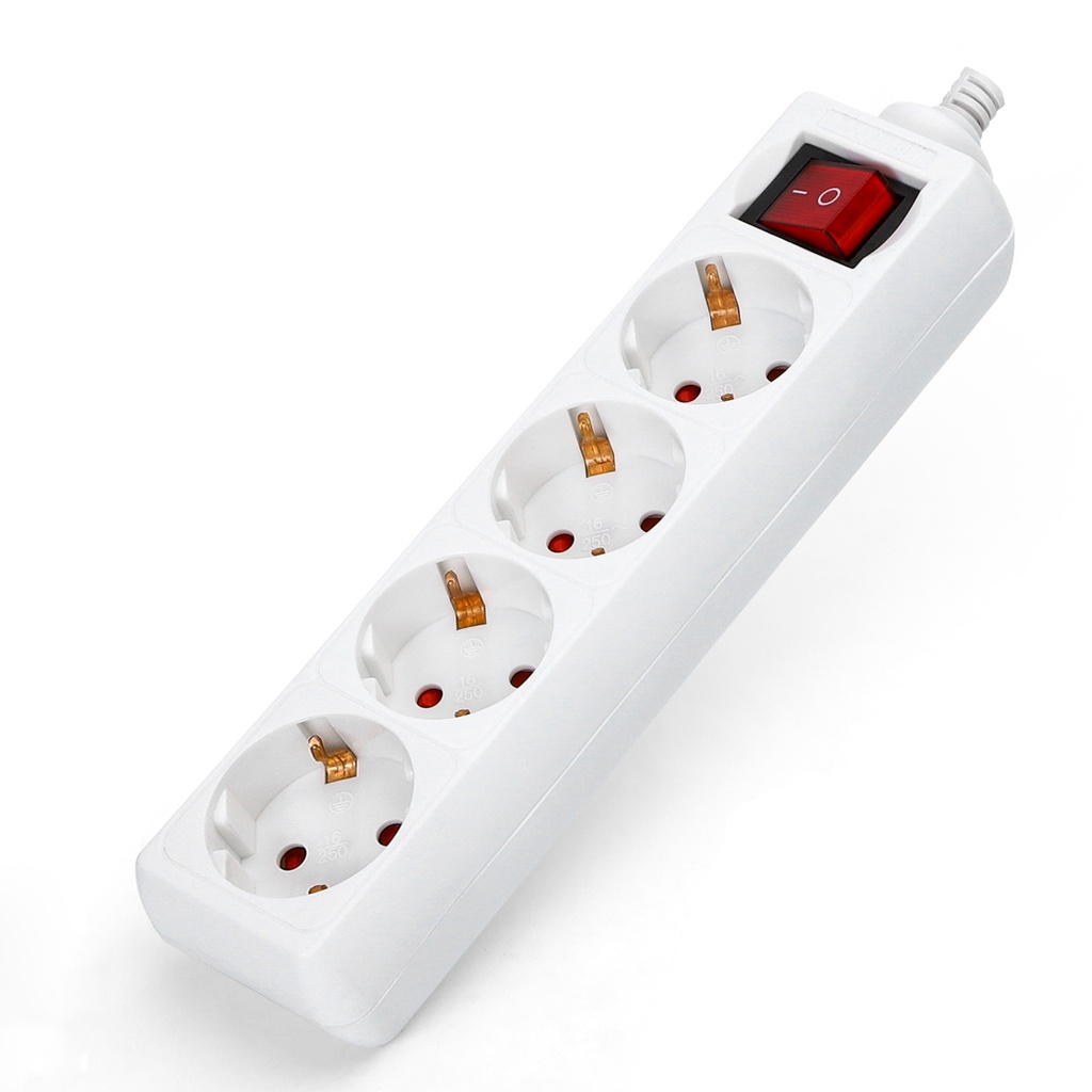 Viervoudige stekkerdoos wit