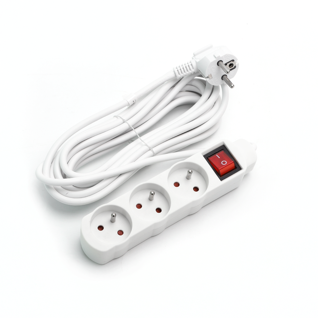 Drievoudige stekkerdoos Wit 5M