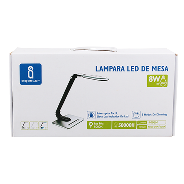 LED Bureau -Tafellamp 05 zilver/zwart 8W