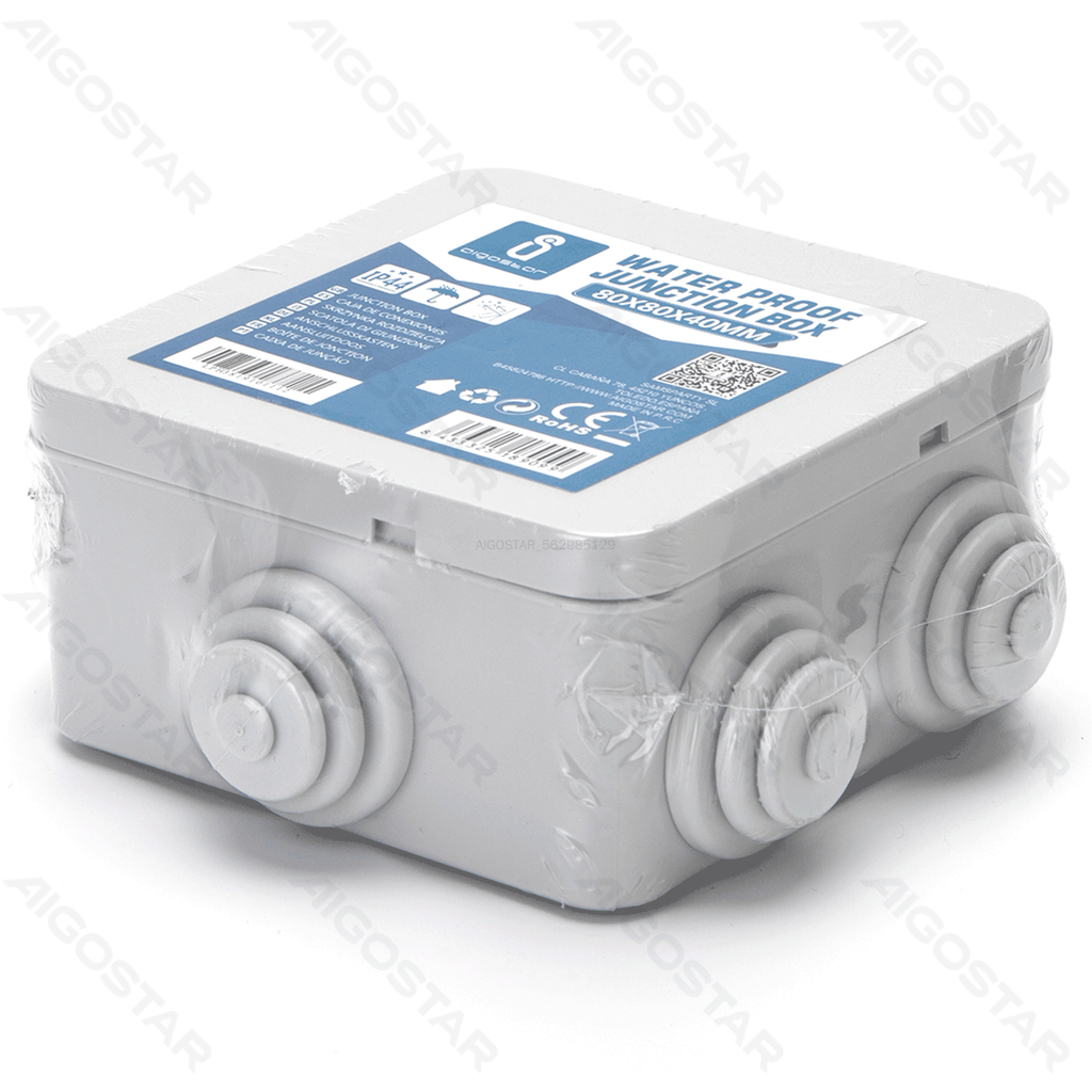 Waterdichte Aansluitdoos Vierkant  L80*BR80*H40mm IP44 Grijs