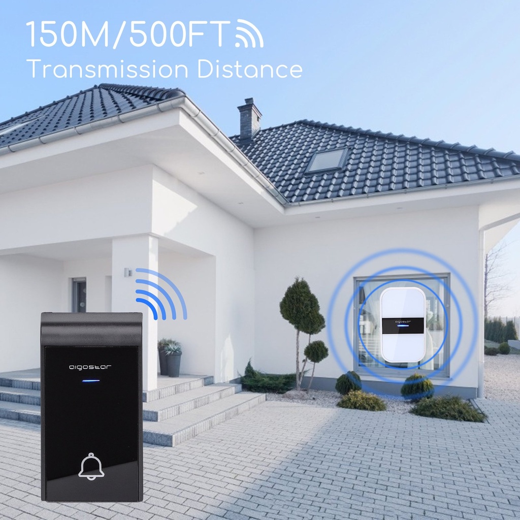 Ac Draadloze deurbel Wit & Zwart