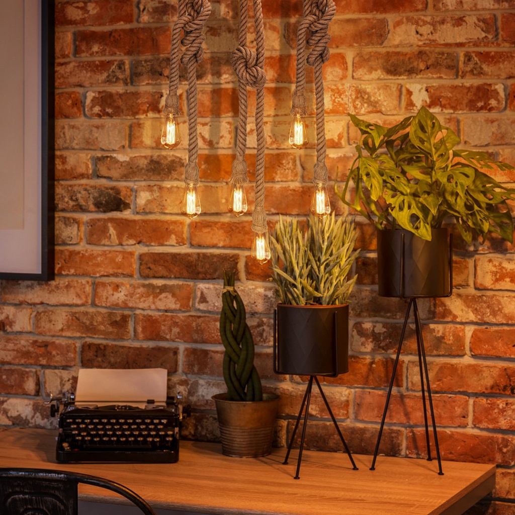 E27 henneptouw dubbele hanglamphouder