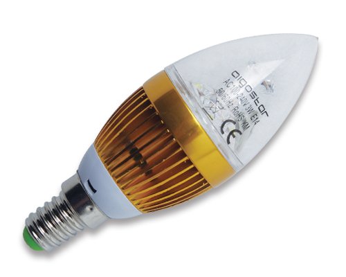 LED kaars E14 3W 6500K transparant