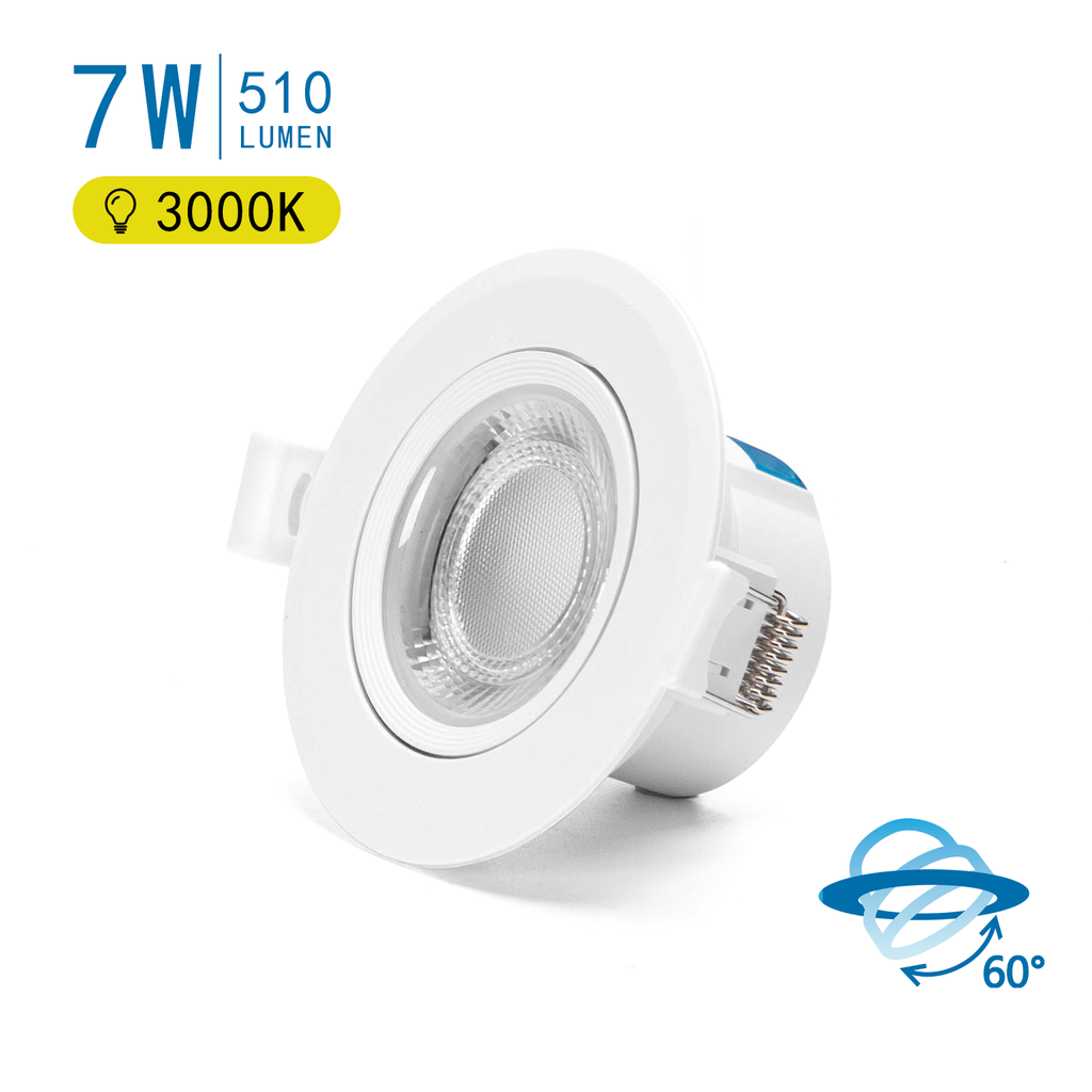 [B10404H4T] LED  Flush-mounted Round Downlight with Adjustable Angle 7W Yellow Light