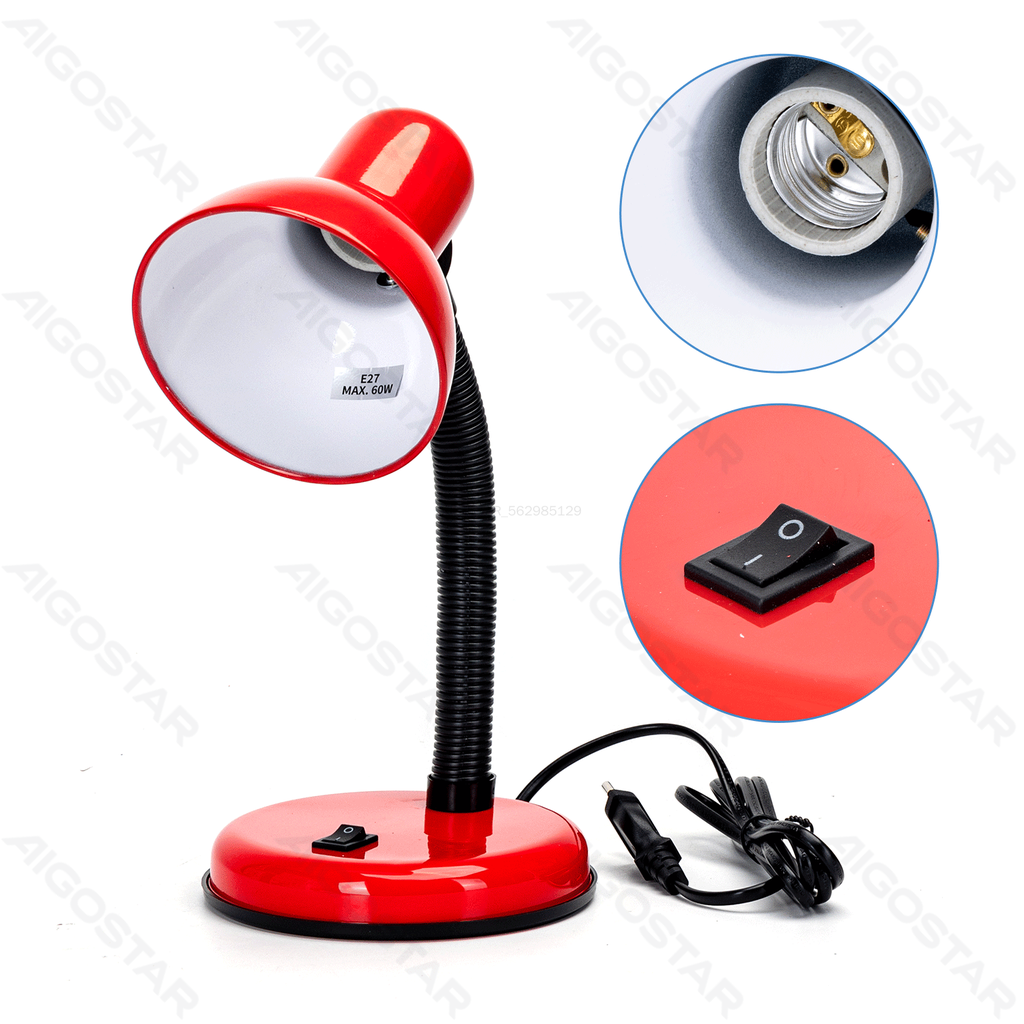 Metalen Tafellamp E27 Paars Zwart Blauw Rood