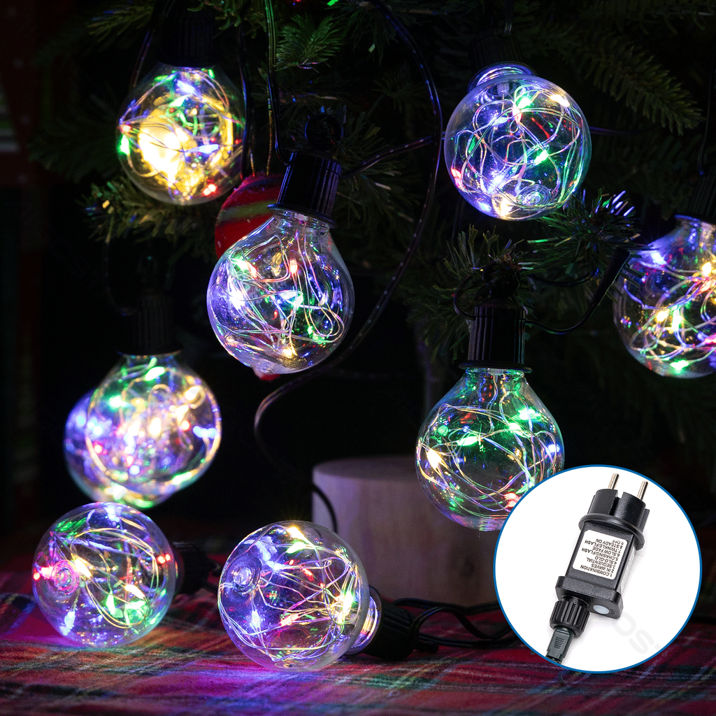 Lichtstrook met koperdraad 5m  G50 RGBY IP44 5m