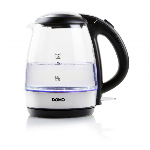DOMO Waterkoker glas+inox 1,2L
