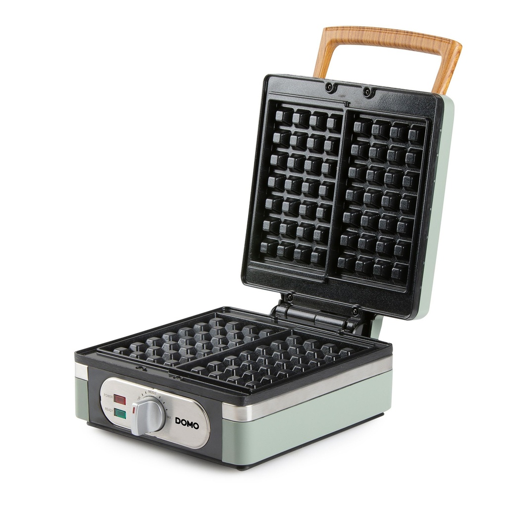 DOMO Wafelijzer 4x7 - 1400W - sage green