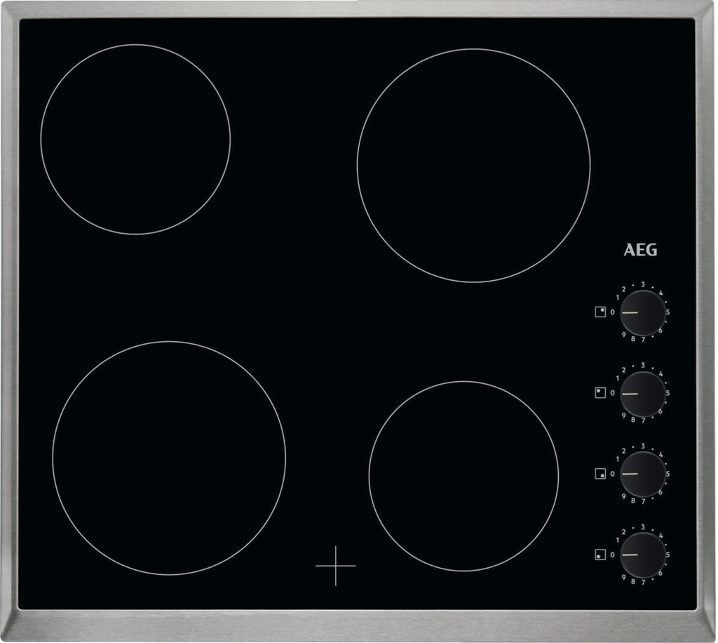 AEG Kookplaat vitro 60cm 4 zones inox rand