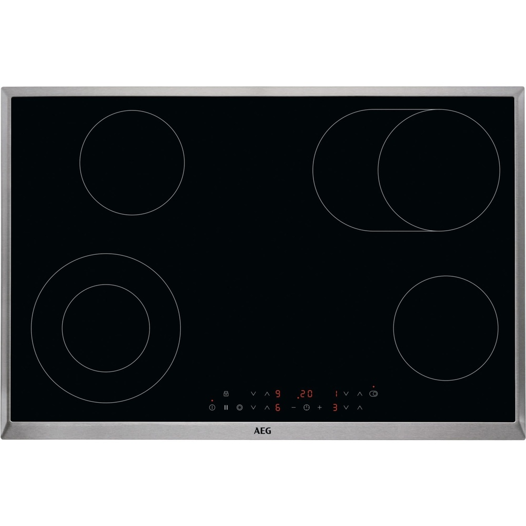 AEG Kookplaat vitro 75cm 4 zones inox rand
