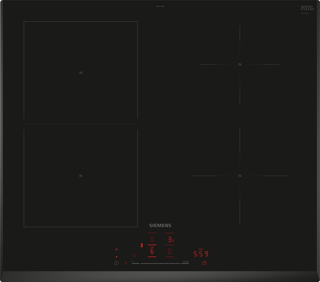 Siemens Huishoud Inductiekookplaat iQ500 HC 60cm U-facet