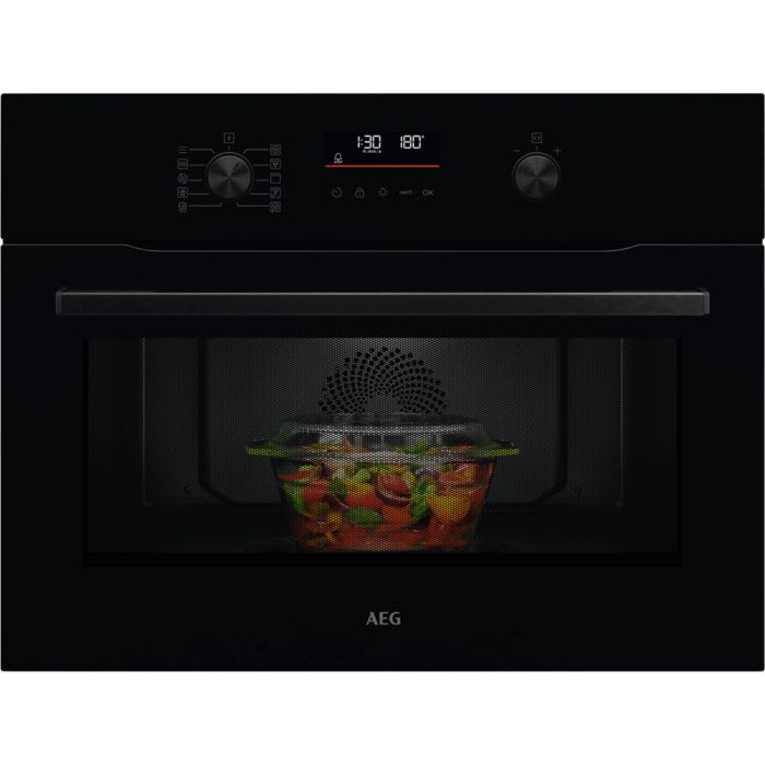 [OO5NK40K] AEG Oven combi micro Compact 45cm zwart glas