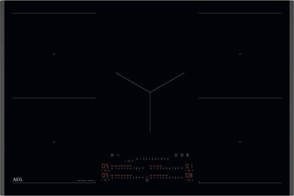 AEG Inductiekookplaat 80cm bridge inox rand