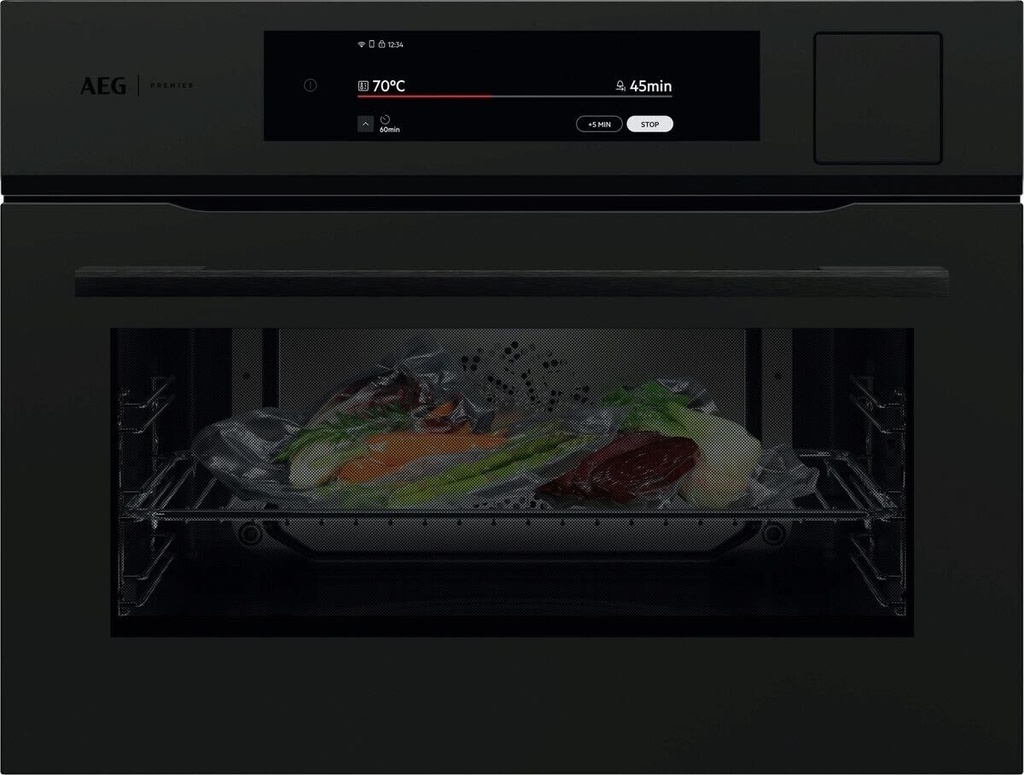 AEG Stoomoven Compact 45cm MattBlack A+
