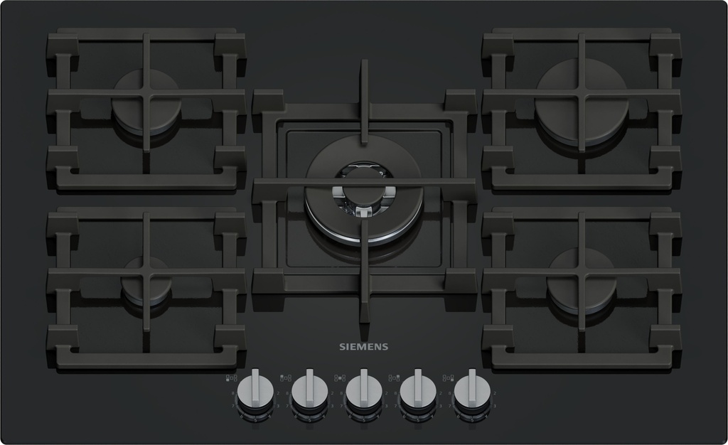 SIEMENS Gaskookplaat IQ500 75 cm hardglas zwart