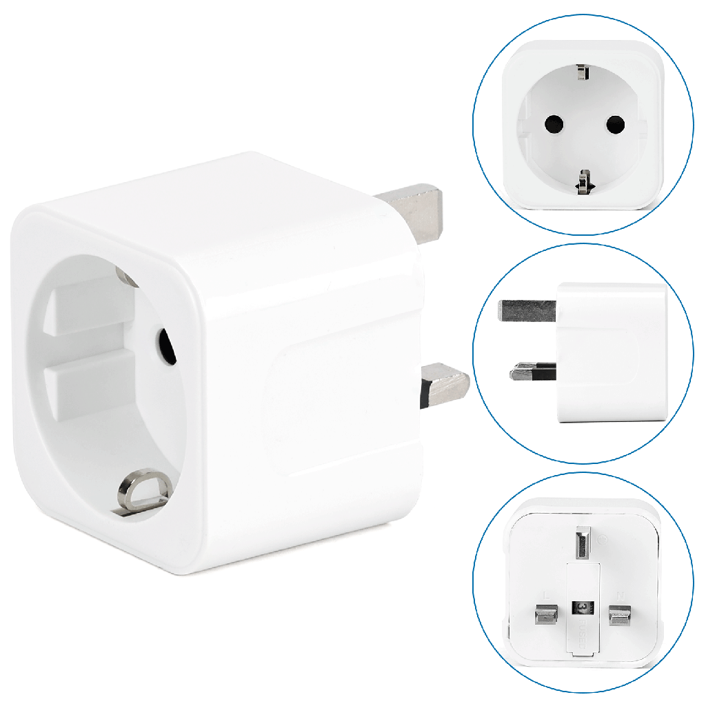 Adaptateur de voyage 1 vers 1 Allemagne vers UK Blanc