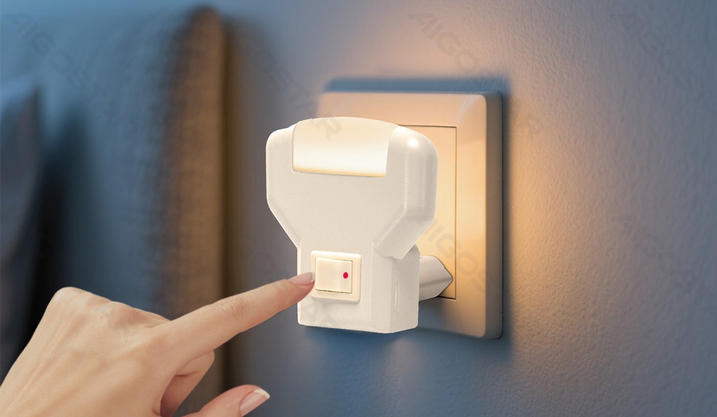 Aigostar LED Night light Mains Switch Triangle PC&PS White