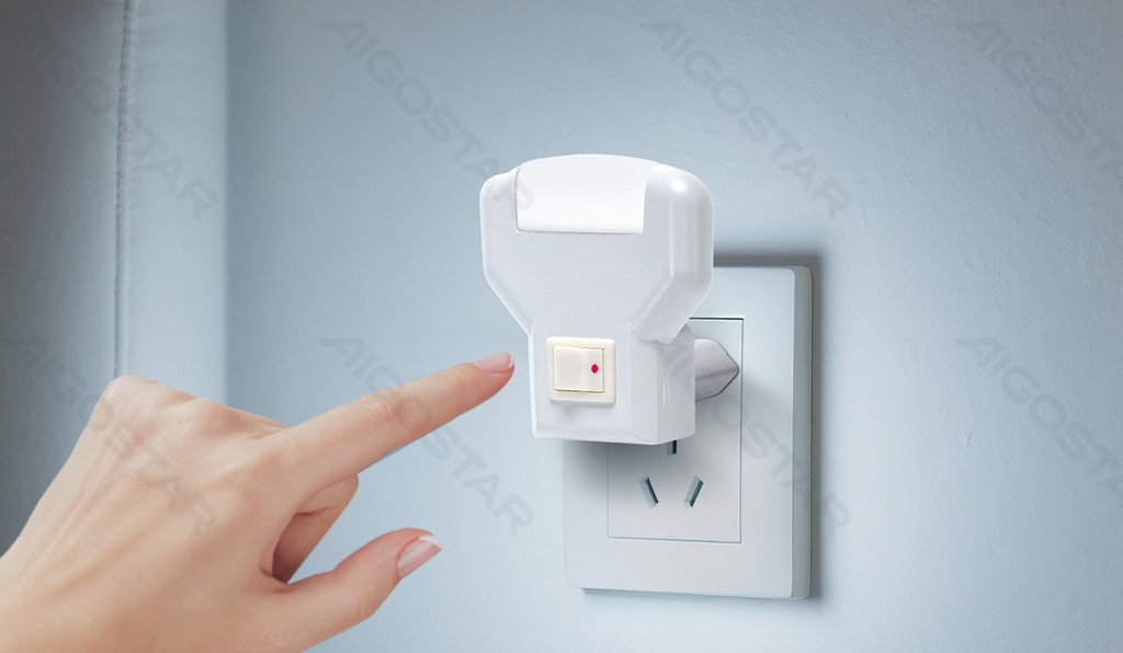 [B103083TK] LED-Nachtlicht Netzschalter Triangle PC&PS Weiß