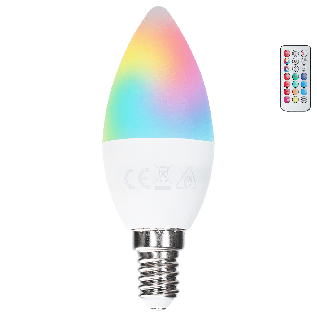 [B101054E1] LED-Glühbirnen C37 E14,6W RGB
