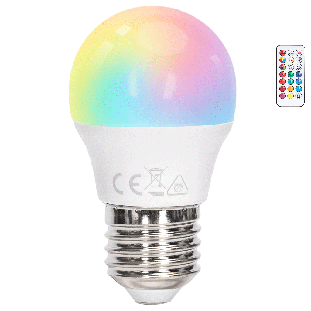 Aigostar LED Bulbs G45 E27,4.8W RGB