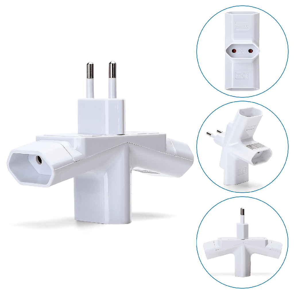 [B20102ACTR] Duitse reisstekker een naar drie 10A X-vorm