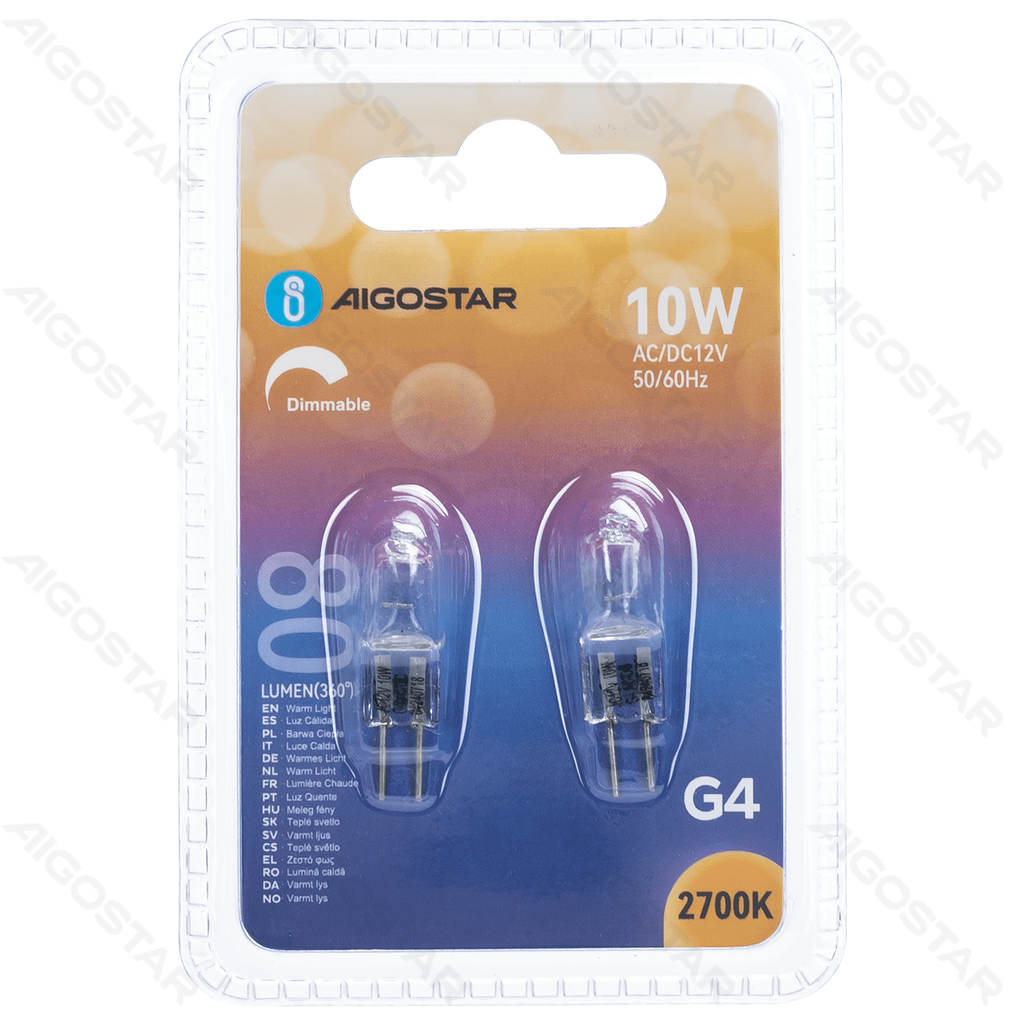 Halogeenlamp G4,12V 10W 2700K 2st