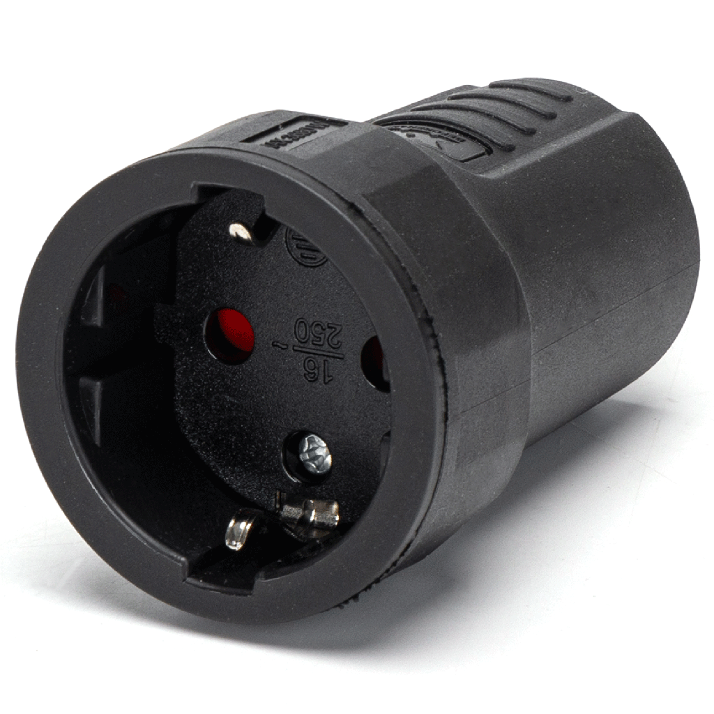 [B201033CV] German Wirable Socket 16A Black