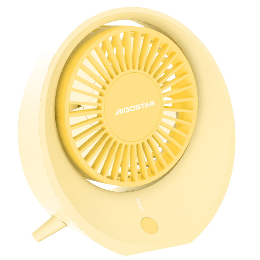 [B301013KS] Portable Table Fan, 4 Inches, 4 Blades, 3 Speeds, 1200mAh, Beige